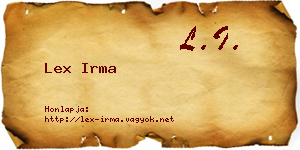 Lex Irma névjegykártya