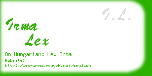 irma lex business card